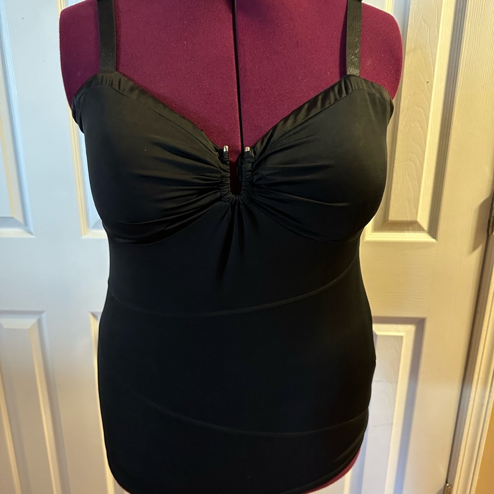 Elegant Black Camisole with Ruched Detail